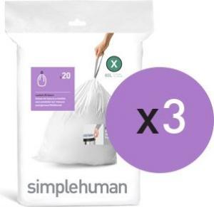 Simplehuman Worki na śmieci 60szt. rozmiar X 80L (CW0272) 3