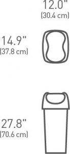 Kosz na śmieci Simplehuman uchylny 40L czarny (CW1336) 6