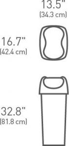 Kosz na śmieci Simplehuman uchylny 60L czarny (CW1333) 6