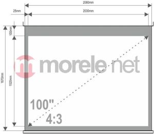 Ekran do projektora 4World Ekran 4World 08141 (ścienny; rozwijane ręcznie; 4:3; 100,0") (08141) - SYS4WOEKR0005 2