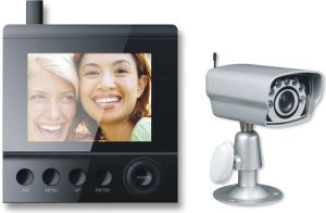 4World Bezprzewodowy zestaw CCTV - Analogowa kamera, monitor 4\'\' LCD kolor, IP557661 1