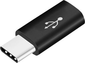 Adapter USB GSM City USB-C - microUSB Czarny  (12006-uniw) 1