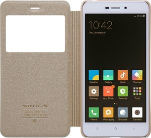 Nillkin Etui Xiaomi Redmi 4A Nillkin Sparkle skórzany pokrowiec złoty 2
