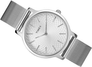 Zegarek Timex Damski TW2R36200 Metropolitan 34 Slim srebrny 2