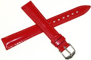 Hirsch Skórzany wodoodporny pasek do zegarka 14 mm HIRSCH Patent Leather 01636120-2-14 3