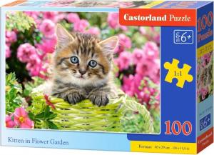 Castorland Puzzle 100 elementów - Kotek w ogrodzie (290197) 1