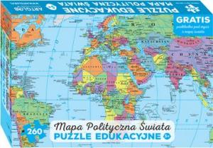 Lider Puzzle 260 elementów - Mapa polityczna świata (30603827) 1