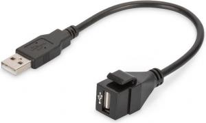 Digitus Moduł Keystone USB 2.0 z kablem 16cm, łącznik do gniazd i pustych paneli, żeński/męski, czarny (DN-93402) 1