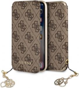 Guess Etui book book iPhone X brązowy 4G Charms Collection (GUFLBKPXGF4GBR) 1