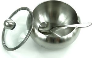 KingHoff Cukiernica stalowa z łyżeczką satyna (KH-3732) 2