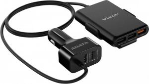 Ładowarka ADATA samochodowa 1 x USB-QC 4xUSB 2.4A 52W (ACV0525-CBK) 1