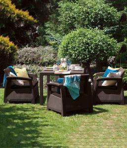 Allibert Zestaw mebli ogrodowych CORFU II FIESTA - brązowy 3