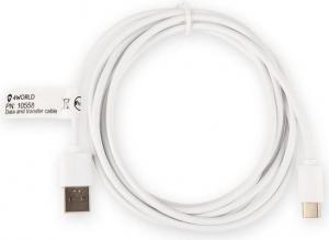 Kabel USB 4World USB do przesyłu danych typ C 2.0, 200 cm, biały (10558) 2