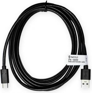 Kabel USB 4World USB-A - USB-C 2 m Czarny (10559) 1