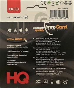 Karta Imro MicroSDHC 8 GB Class 10  (10/8G) 3