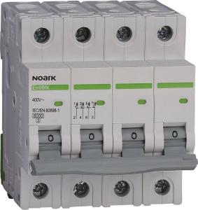 Noark Ex9BN 4P B20 Wyłącznik nadprądowy 6 kA, charakterystyka B, 20 A, 4-biegunowy (NE100084) 1