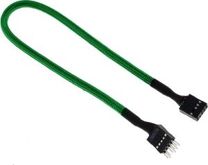 BitFenix Przedłużacz Audio 30cm - opływowy czarno zielony (BFA-MSC-AUD30GK-RP) 1