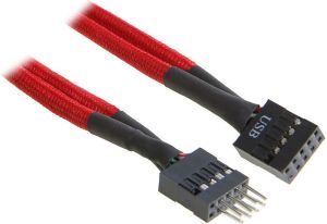 BitFenix USB 9 pin - USB 9 pin, 0.3m, Czarno-czerwony (BFAMSCIUSB30RKRP) 1
