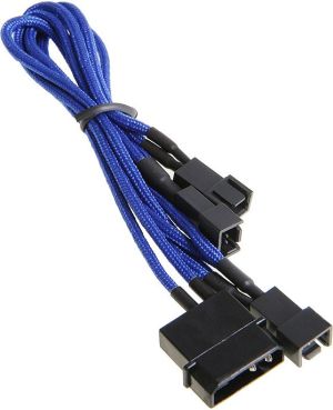 BitFenix Rozgałęźnik 3-Pin na 3x 3-Pin 20cm - opływowy niebiesko czarny (BFA-MSC-M33F12VBK-RP) 2