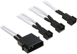 BitFenix Rozgałęźnik 4pin Molex na 3x 3-Pin 5V 20cm - opływowy biało czarny ( BFA-MSC-M33F5VWK-RP ) 1