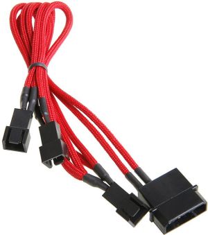 BitFenix Rozgałęźnik 3-Pin na 3x 3-Pin 5V 20cm - opływowy czerwono czarny (BFA-MSC-M33F5VRK-RP) 1