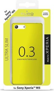 Puro Etui Ultra Slim 0.3 Cover Mfx + Folia Xperia M5 limonkowe 4