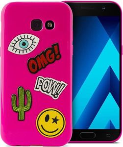 Puro Etui Patch Mania Galaxy A3 (2017) + 5 Naklejek różowe 2