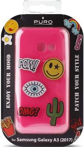 Puro Etui Patch Mania Galaxy A3 (2017) + 5 Naklejek różowe 3