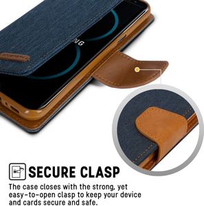 Mercury Mercury Canvas Diary - Etui Samsung Galaxy S8+ Z Kieszeniami Na Karty + Stand Up (granatowy/camel) 3