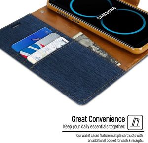 Mercury Mercury Canvas Diary - Etui Samsung Galaxy S8+ Z Kieszeniami Na Karty + Stand Up (granatowy/camel) 4