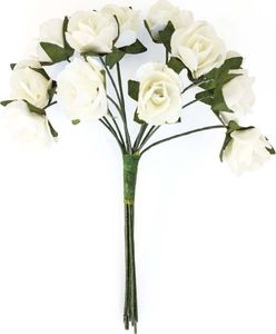 Argo Kwiaty papierowe bukiecik róże białe 12szt. 1