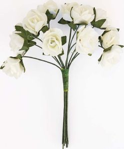 Argo Kwiaty papierowe bukiecik róże kremowe 12szt. 1