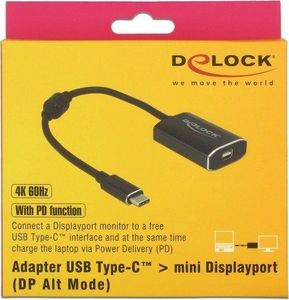 Stacja/replikator Delock USB-C - DisplayPort Mini + USB-C Czarny  (62990) 5