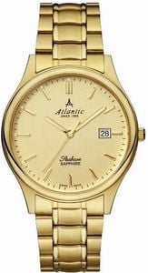 Zegarek Atlantic Męski Seabase 60347.45.31 Szafirowe szkło złoty 1