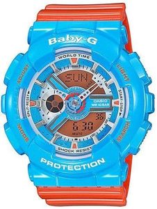 Zegarek BABY-G Damski BA-110NC-2AER Baby-G niebiesko-pomarańczowy 1