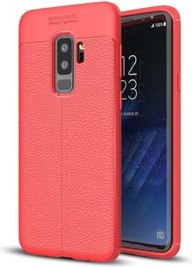 Hurtel Litchi Pattern elastyczne etui pokrowiec Samsung Galaxy S9 Plus G965 czerwony 2