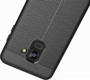 Hurtel Litchi Pattern elastyczne etui pokrowiec Samsung Galaxy A8 2018 A530 niebieski 10