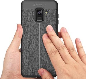 Hurtel Litchi Pattern elastyczne etui pokrowiec Samsung Galaxy A8 2018 A530 niebieski 11