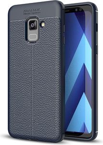 Hurtel Litchi Pattern elastyczne etui pokrowiec Samsung Galaxy A8 2018 A530 niebieski 1