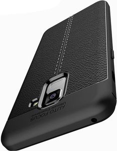 Hurtel Litchi Pattern elastyczne etui pokrowiec Samsung Galaxy A8 2018 A530 niebieski 5