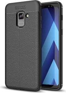 Hurtel Litchi Pattern elastyczne etui pokrowiec Samsung Galaxy A8 2018 A530 czarny 1