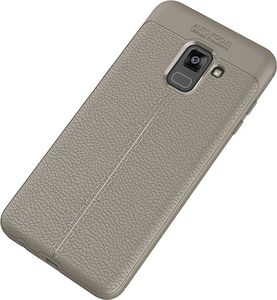Hurtel Litchi Pattern elastyczne etui pokrowiec Samsung Galaxy A8 2018 A530 szary 2