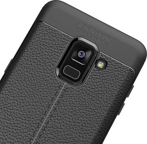 Hurtel Litchi Pattern elastyczne etui pokrowiec Samsung Galaxy A8 2018 A530 szary 3