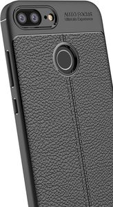 Hurtel Litchi Pattern elastyczne etui pokrowiec Huawei Honor 9 Lite czarny 10