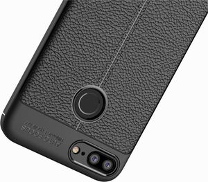 Hurtel Litchi Pattern elastyczne etui pokrowiec Huawei Honor 9 Lite czarny 11