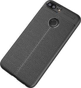 Hurtel Litchi Pattern elastyczne etui pokrowiec Huawei Honor 9 Lite czarny 2