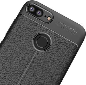 Hurtel Litchi Pattern elastyczne etui pokrowiec Huawei Honor 9 Lite czarny 3