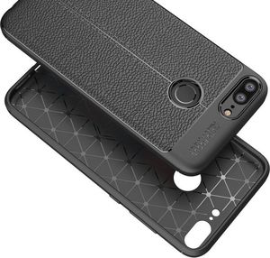 Hurtel Litchi Pattern elastyczne etui pokrowiec Huawei Honor 9 Lite czarny 7