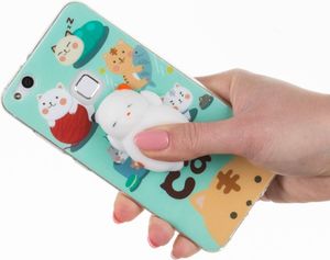 Hurtel Żelowy pokrowiec etui Squishy animal gumowa zabawka 4D gniotek Samsung Galaxy A8 2018 A530 kot 2