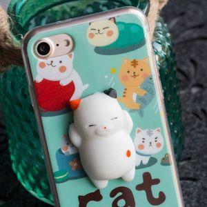 Hurtel Żelowy pokrowiec etui Squishy animal gumowa zabawka 4D gniotek Samsung Galaxy A8 2018 A530 kot 6